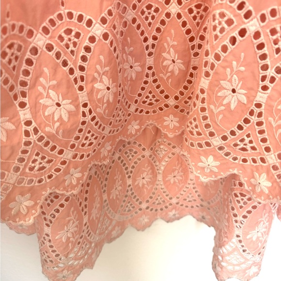 Love Shack Fancy Alwyn Eyelet Bubble Gum Pink Maxi Dress Embroidered Size 6 - Picture 12 of 15